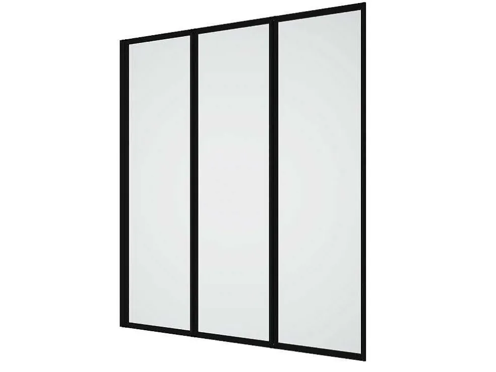 Opklapbaar Badscherm Van Matzwart Metaal - 120 X 140 Cm - District