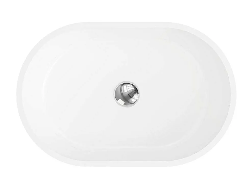 Ovale Wastafel Van Solid Surface - Wit - 58 Cm - Sengli
