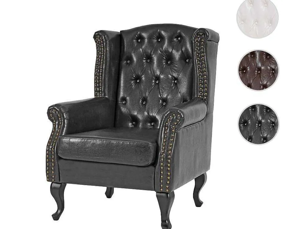 Oxford Fauteuil, Zwart Zonder Voetenbank