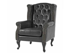 Oxford Fauteuil, Zwart Zonder Voetenbank