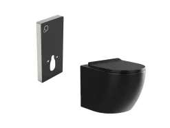 Pakket Zwevend Toilet Met Sierframe - Matzwart - Javoine
