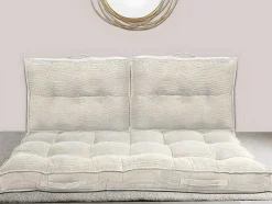 Palletkussen Van Ribfluweel - L120 X D80 Cm - Beige - Baila
