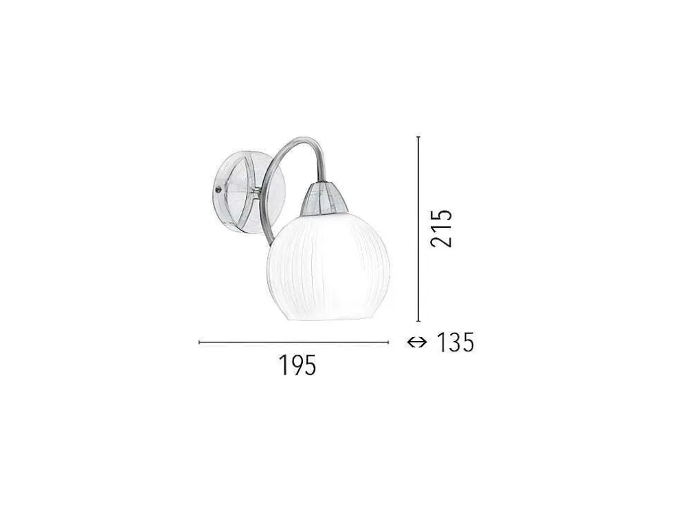 Pavia Wandlamp, Satijn, Wit, 19,5X13,5X21,5 Cm, Epikasa