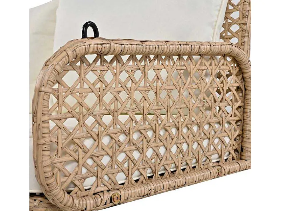 Pe Rotan Hangstoel - Tuinschommel - 2 Plaatsen - Met Kussens - Beige