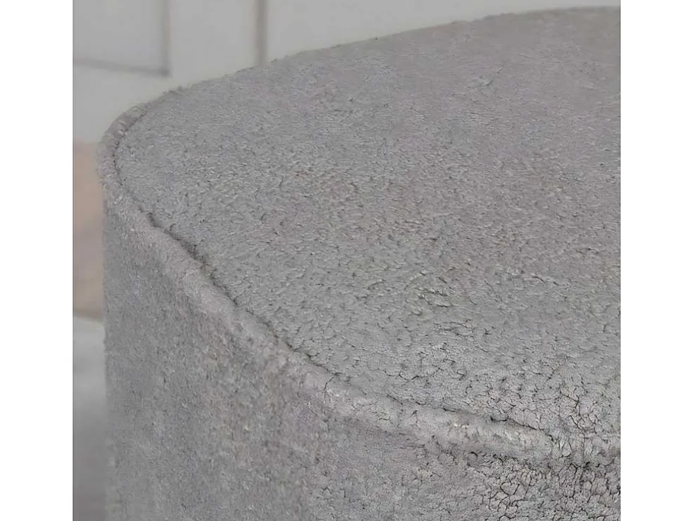Piff Poef, Hocker O44Cm Teddystof Grijs.