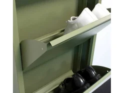 Pisa Schoenenkast Groen Metaal Met 4 Vakken.