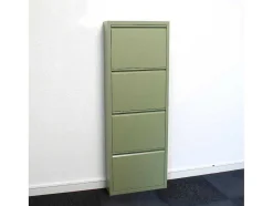 Pisa Schoenenkast Groen Metaal Met 8 Vakken.