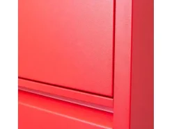 Pisa Schoenenkast Rood Metaal Met 9 Vakken.