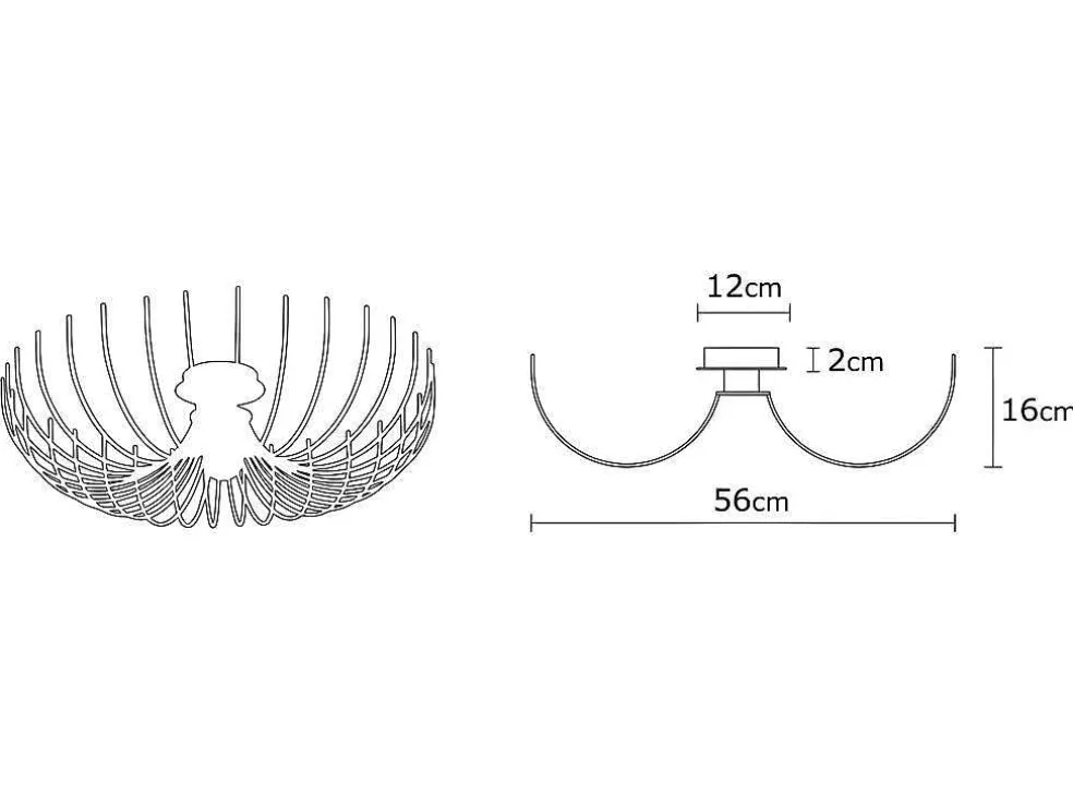 Plafondlamp Aspendos - D.56 X H. 16 Cm - Zwart