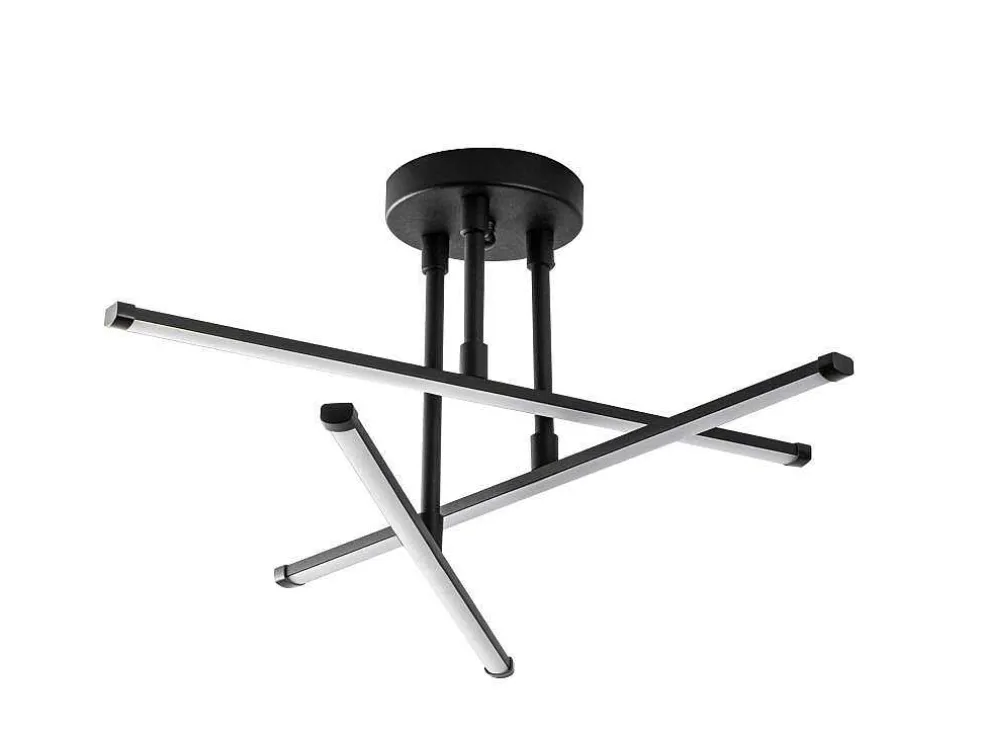 Plafondlamp Met Ledverlichting Van Metaal - L51 X H26 Cm - Zwart - Heras