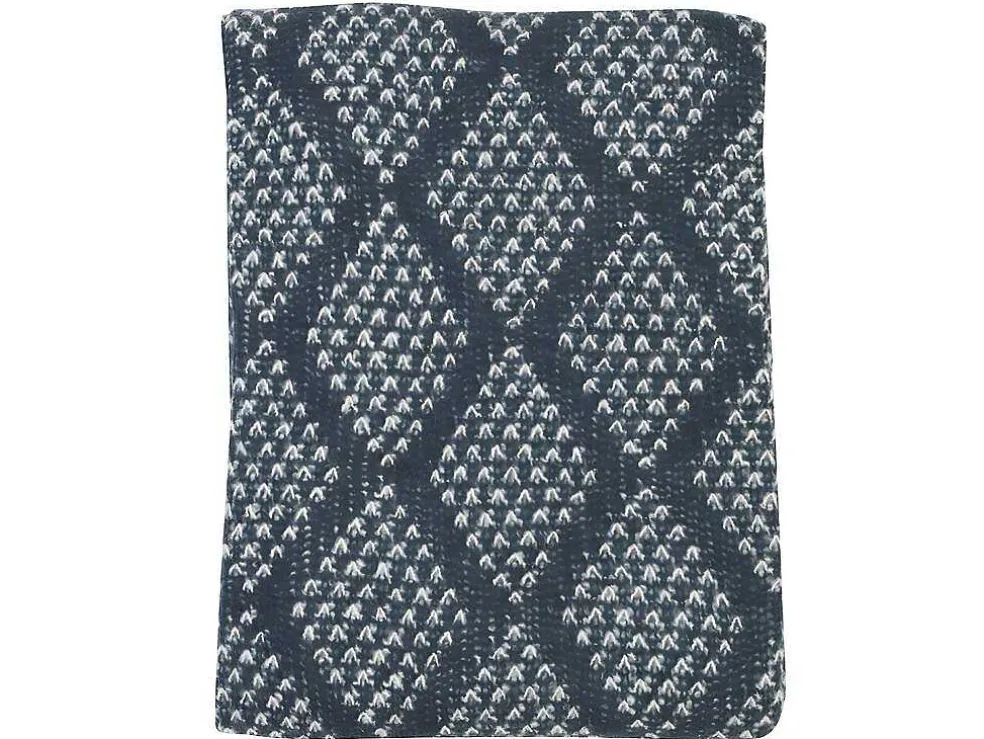 Plaid Oyace - Acryl En Wol - 130 X 170 Cm - Ivoor En Blauw