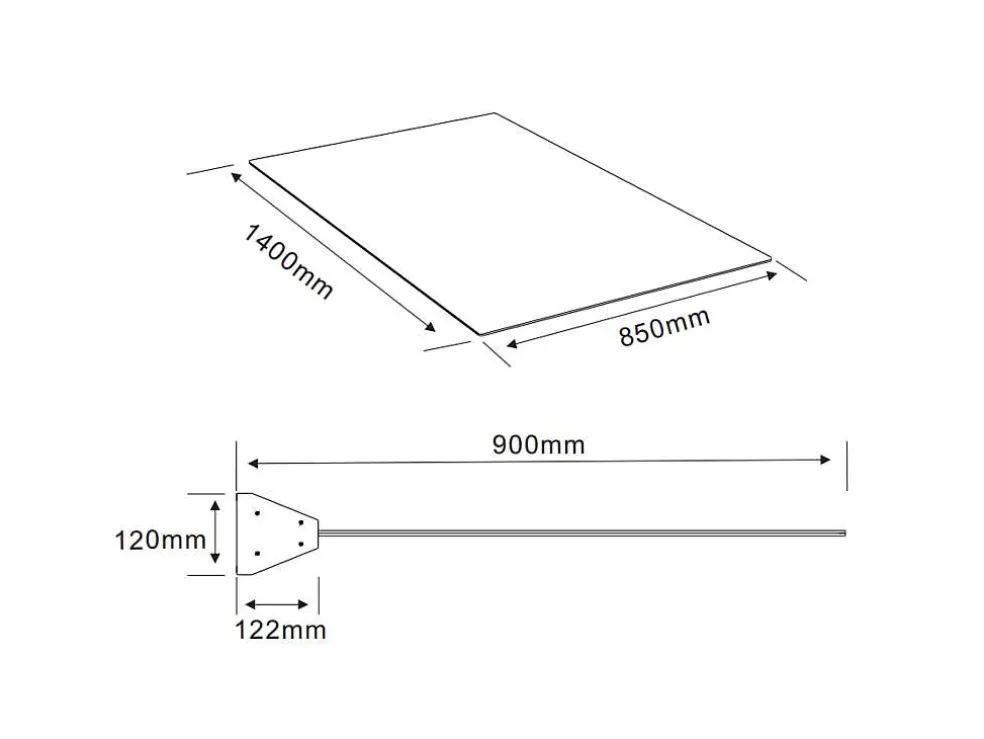 Platte Deurluifel Van Aluminium 140 X 90 Cm Met Ledverlichting - Luxama