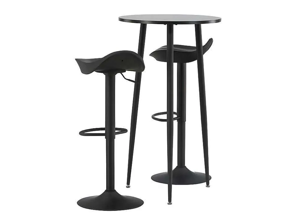 Plaza Barmeubelset Bartafel Zwart En 2 Adesto Barstoelen Zwart.