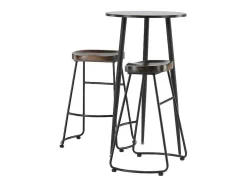 Plaza Barmeubelset Bartafel Zwart En 2 Ozark Barstoelen Naturel.