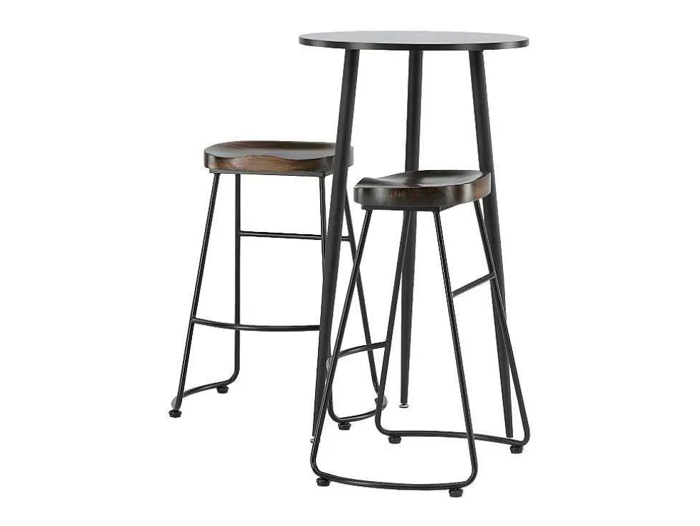 Plaza Barmeubelset Bartafel Zwart En 2 Ozark Barstoelen Naturel.