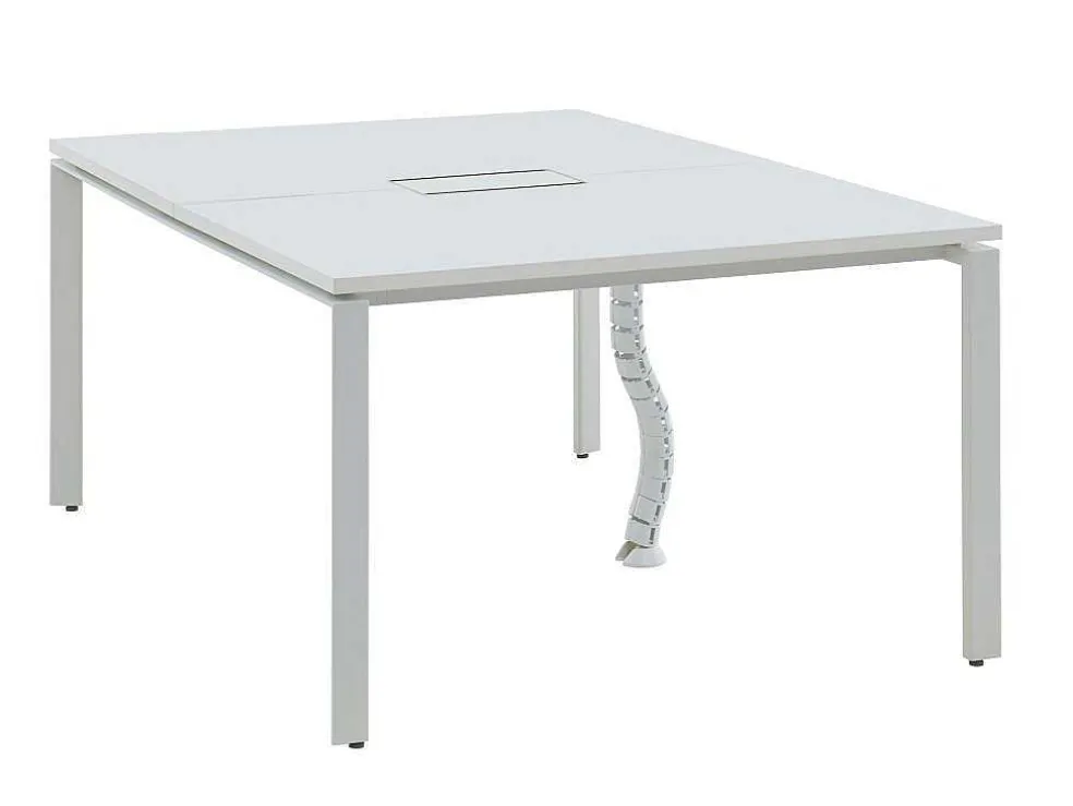 Professioneel Bureau Voor 2 Personen - Wit - L120 Cm - Downtown