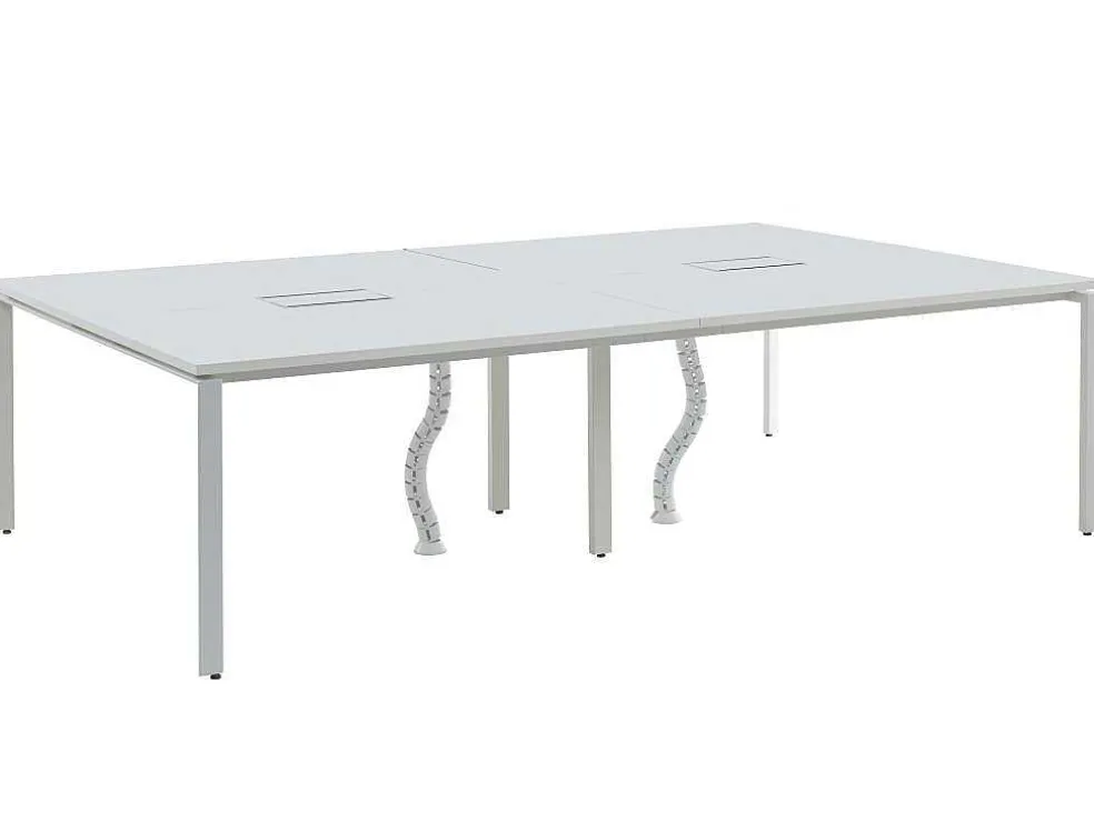 Professioneel Bureau Voor 4 Personen - Wit - L140 Cm - Downtown