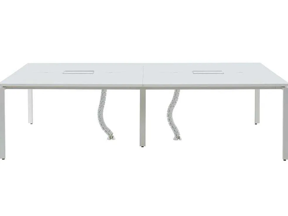 Professioneel Bureau Voor 4 Personen - Wit - L140 Cm - Downtown