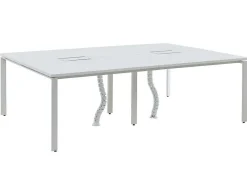 Professioneel Bureau Voor 4 Personen - Wit - L120 Cm - Downtown