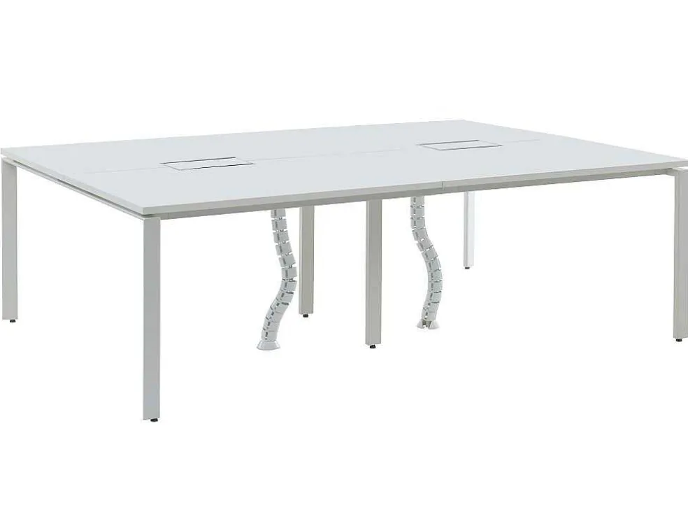 Professioneel Bureau Voor 4 Personen - Wit - L120 Cm - Downtown