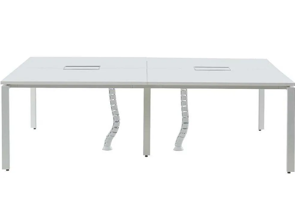 Professioneel Bureau Voor 4 Personen - Wit - L120 Cm - Downtown
