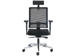 Professionele Ergonomische Bureaustoel - Met Hoofdsteun - Stof - Zwart - Wallstreet