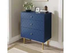 Ragement Ladekast Voor Slaapkamer - 3 Lades - Donkerblauw