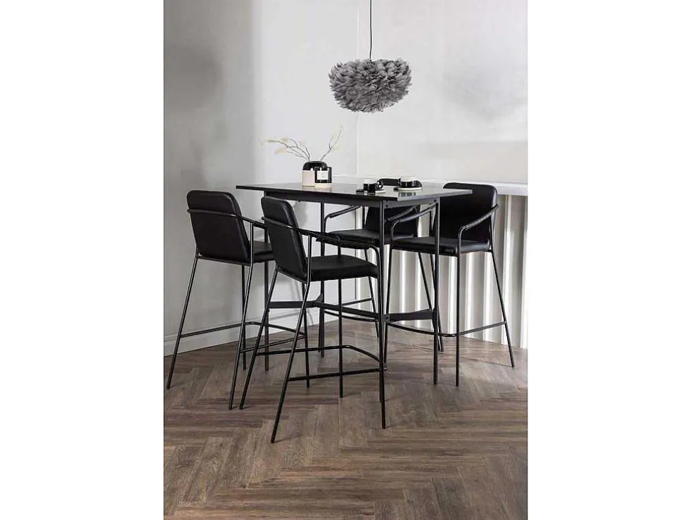 Rax Barmeubelset Bartafel Zwart En 4 Tvist Barstoelen Zwart.