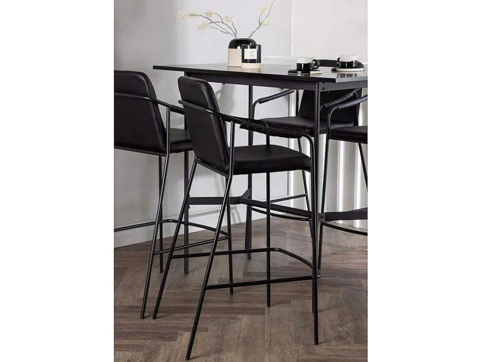 Rax Barmeubelset Bartafel Zwart En 4 Tvist Barstoelen Zwart.