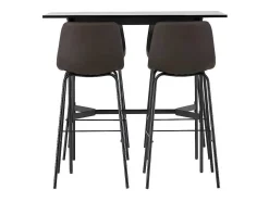 Rax Barmeubelset Bartafel Zwart En 4 Alexi Barstoelen Bruin.