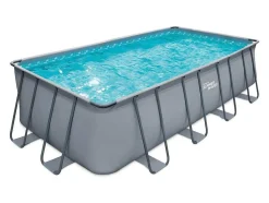 Rechthoekig Grijs Buizenzwembad Met Filterpomp Met Patroon - L549 X D274 X H132 Cm - Zamora