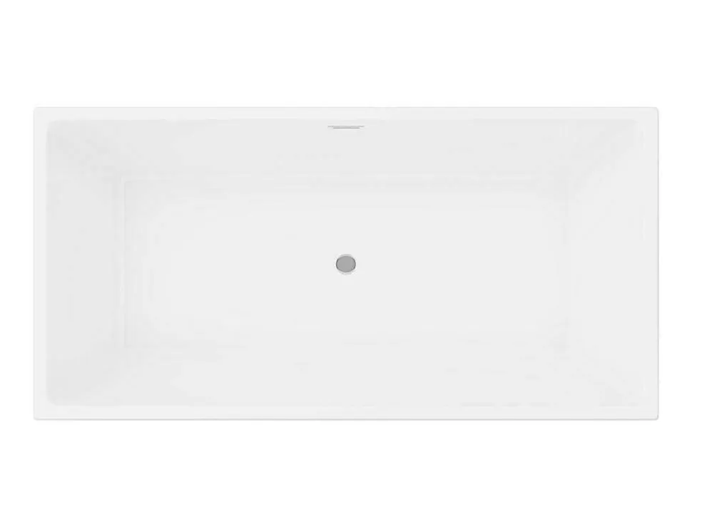 Rechthoekig Halfvrijstaand Bad - 248 L - 170 X 80 X 58 Cm - Wit - Acryl - Pikaia