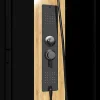 Rechthoekige Hydromassage Douchecabine Met Bamboe - Omkeerbare Installatie - Mat Zwart - L120 X B80 X H225 Cm - Vituna