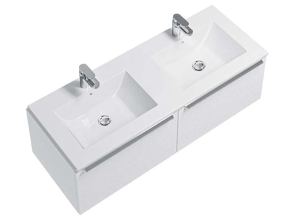 Rechthoekige Keramische Wastafel - Wit - 122 X 46,5 Cm - Motiac
