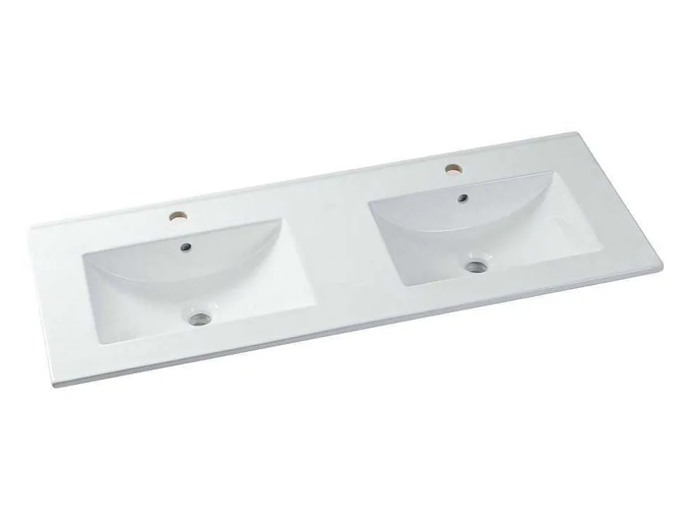 Rechthoekige Keramische Wastafel - Wit - 122 X 46,5 Cm - Motiac