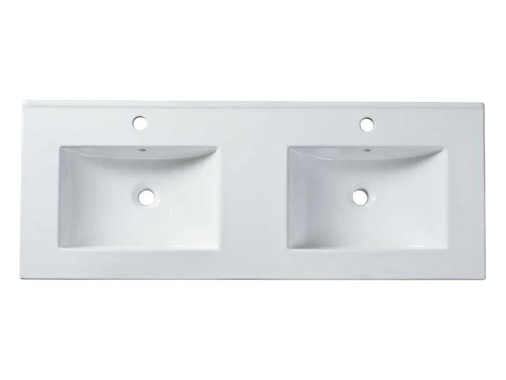 Rechthoekige Keramische Wastafel - Wit - 122 X 46,5 Cm - Motiac