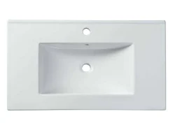 Rechthoekige Keramische Wastafel - Wit - 81 X 46,5 Cm - Motiac