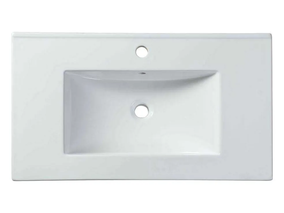 Rechthoekige Keramische Wastafel - Wit - 81 X 46,5 Cm - Motiac