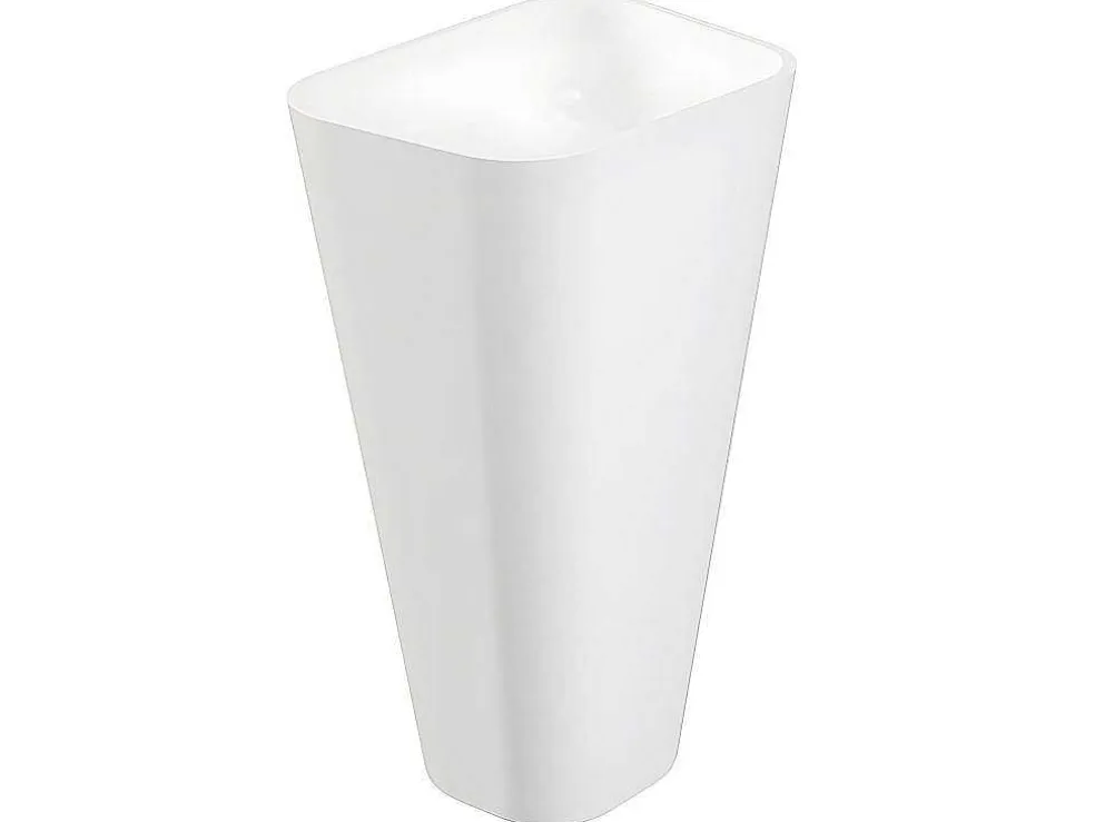 Rechthoekige Staande Wastafel Van Solid Surface - Wit - Tilicho