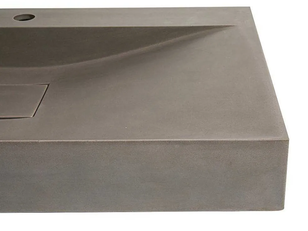 Rechthoekige Wastafel Om Te Plaatsen Van Beton - L80 X B48 Cm - Serov