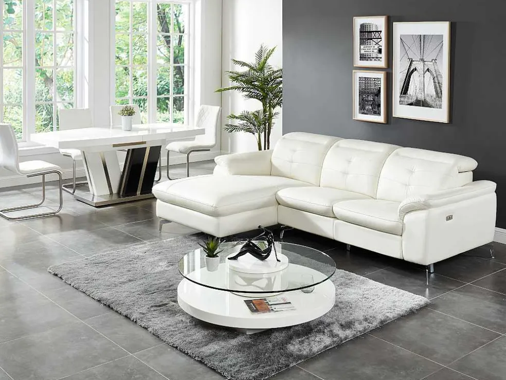 Relax Hoekbank Elektrisch Van Buffelleer Lismore - Wit - Hoek Links
