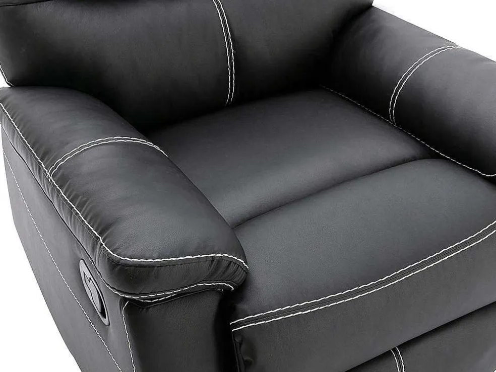 Relaxfauteuil Canby - Kunstleer - Zwart