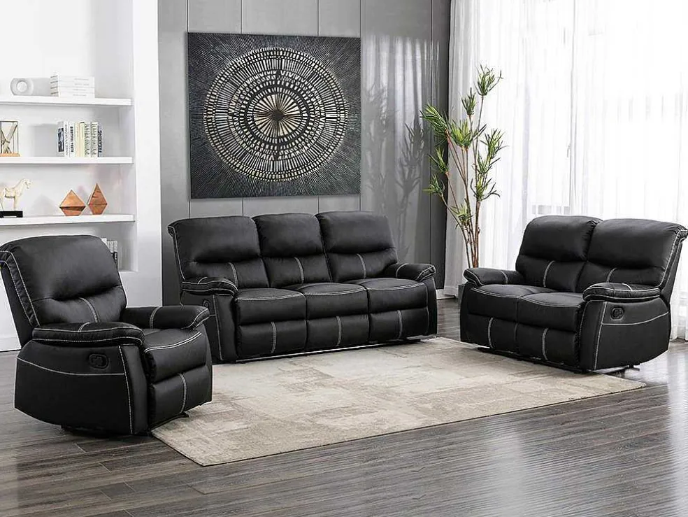 Relaxfauteuil Canby - Kunstleer - Zwart