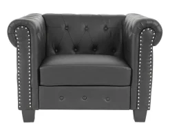 Relaxfauteuil Edinburgh Ronde Poten, Vierkante Voet, Zwart