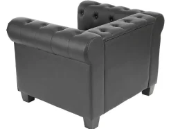 Relaxfauteuil Edinburgh Ronde Poten, Vierkante Voet, Zwart