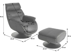 Relaxfauteuil Met Kruk Mcw-K99, Taupe