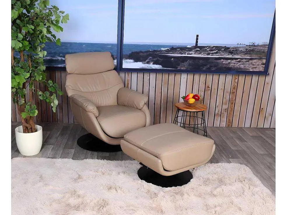 Relaxfauteuil Met Kruk Mcw-K99, Taupe