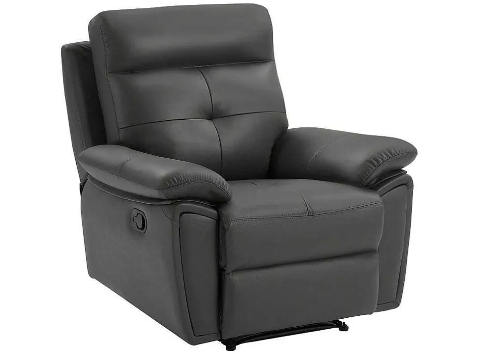 Relaxfauteuil Van Grijs Leer Vineta