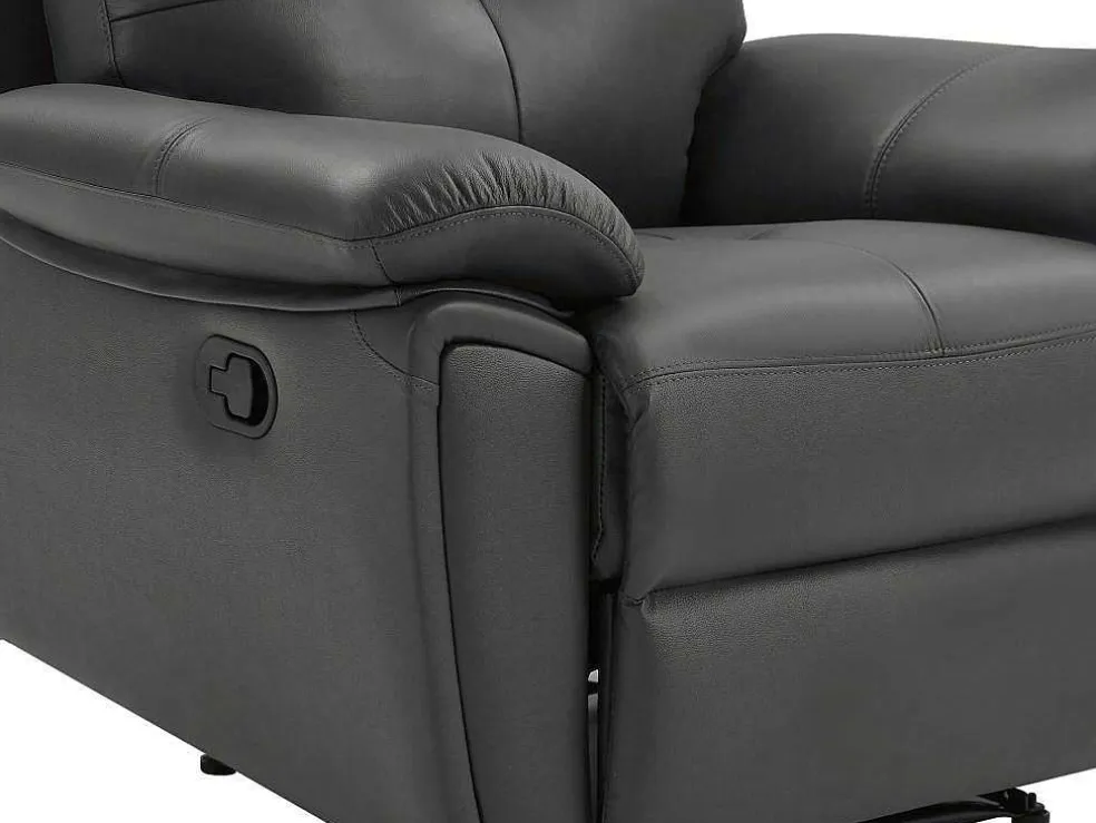 Relaxfauteuil Van Grijs Leer Vineta
