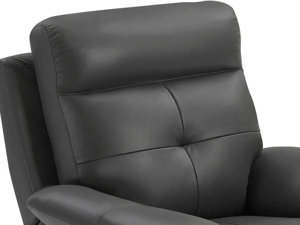 Relaxfauteuil Van Grijs Leer Vineta